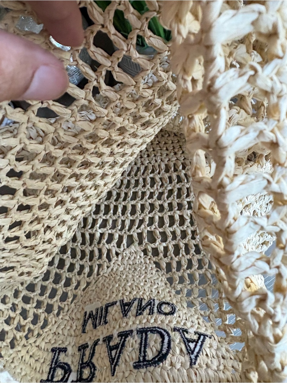 FASHION Beige Raffia Tote Bag - Open-Weave Shoulder Tote - Picture 5 of 6